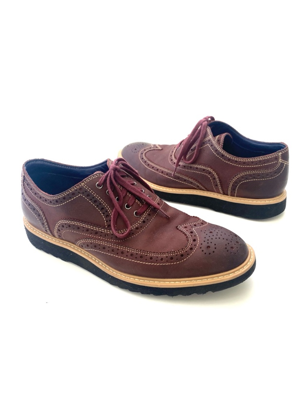 Cole Haan Men's Oxblood OriginalGrand Brogue Lace-Up Wingtip Oxford Shoes Sz 9